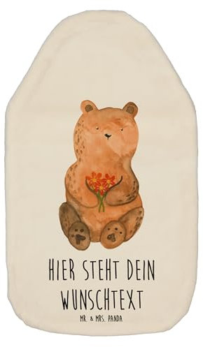 Mr. & Mrs. Panda Personalisierbare Wärmflasche Bär Dankbar - Weiß