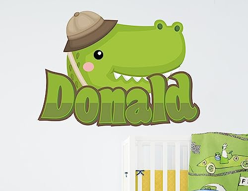 Wandtattoo mit Krokodil-Safari-Tiere, niedlicher Alligator-Wandaufkleber, Motiv: Baby-Safari, Dekoration für Babyzimmer, Safari-Thema, Kinderzimmer