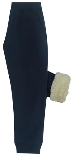 Panegy barn fleece joggingbyxor flickor pojkar casual elastisk midja joggingbyxor termisk varm skola sportbyxor aktiv träningsoverall byxor 2–15 år, Marinblå, 3-4 år