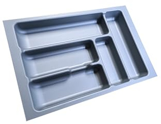 M.Pascual - Bandeja Cubertero para Cajón de Cocina, 31 x 47 cm, Gris, Organizador de Cubiertos