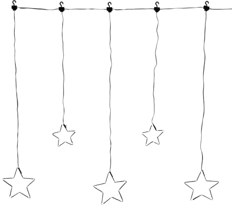 Meinposten Lichterkette Lichtervorhang Weihnachten Stern LED Timer Beleuchtung Verwendungs Innenbereich80x85 cm