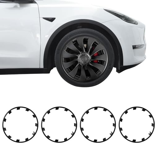 BASENOR Tesla Model Y Protector de Llanta de 21 Pulgadas Protector de Llanta ABS Cubierta de Tapacubos de Llanta Protección de Coche para Accesorios Exteriores Modelo Y