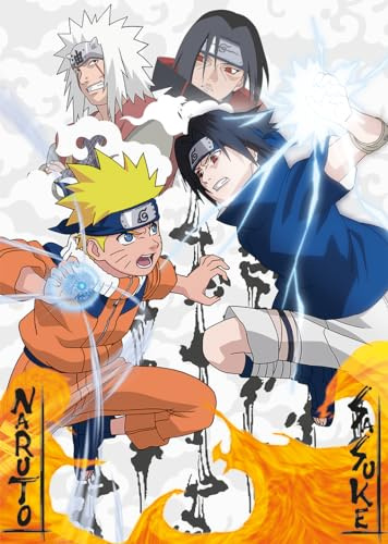 Nathan - Puzzle 1000 Teile - Naruto vs. Sasuke - Erwachsene und Kinder ab 14 Jahren - Premium Puzzle - Perfekte Integration - Manga, Anime - Meine Helden Kollektion - 12000906