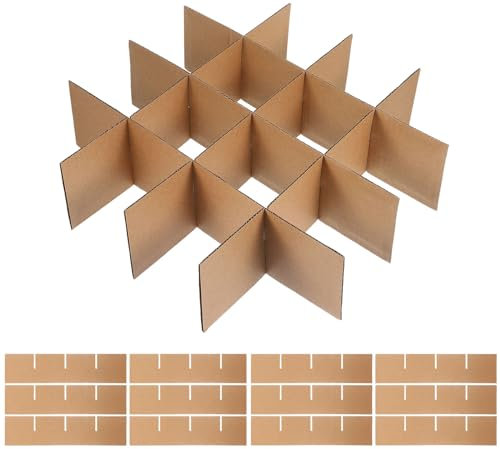 jojofuny 2 Sätze Umzugskarton Trennwände Glas-Trennwände Für Umzugskartons Glas-Verpackungsset Zum Verpacken Von Küchengeschirr Weingläsern (insgesamt 12 Karton-Fächer-Trennwand)