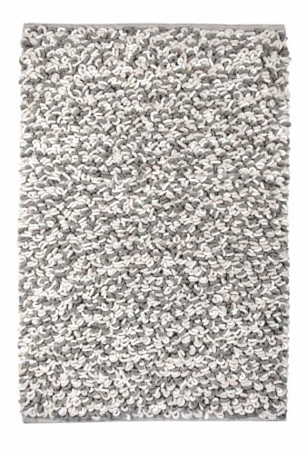 Kleine Wolke Badteppich Sling Macadamia 60 x 90 cm | OEKO-TEX, handgefertigt, rutschhemmende Unterseite, für Fußbodenheizung, maschinenwaschbar, 65% Polyester, 35% Baumwolle