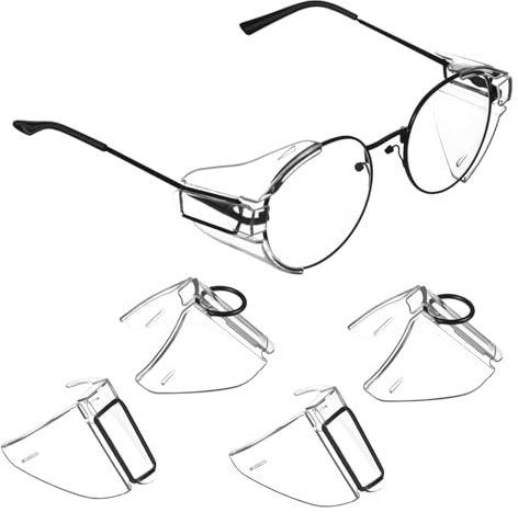 minkissy Pc Eye Glasses Side Shield Protector, 2 Pairs Eyewear Side Covers, Scratch-resistant Protective Flaps for Glasses, Suitable for Daily Wear and Outdoor Activities