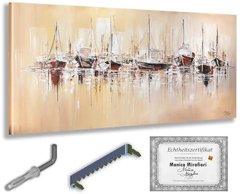 Monica Mirafiori I 100% HANDGEMALT I Gemälde Regatta 100x50cm | Acrylbild I Moderne Kunst I Wohnzimmer, Schlafzimmer