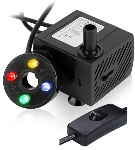 Indoor Tabletop Water Fountain Rotating Ball Rock Waterfall Fountain with Colorful Lights and Natural River Rocks, Zen Meditation for Home Office Decor (Pump)