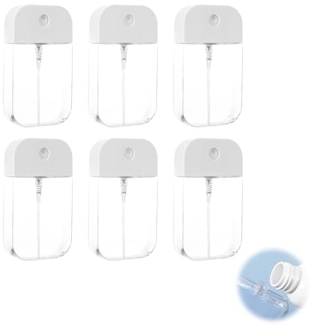 6 Stück Mini Sprühflasche in Kartenform 45ml, Kleine Wiederverwendbar Zerstäuber SprüHflasche für Parfüm,Kosmetik,Wasserspray, Tragbar Sprühflasche 45ml für Die Hosentasche, Reise Gadgets