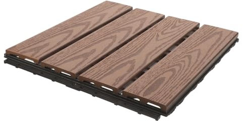 HOMOCONO Wpc Terrasse Fliesen Klicksystem Wasserfest Rutschfest Uv-beständig Braun Balkon Und Garten Bodenfliesen Außeneinsatz Einfache Verlegung Outdoor Decking Tile