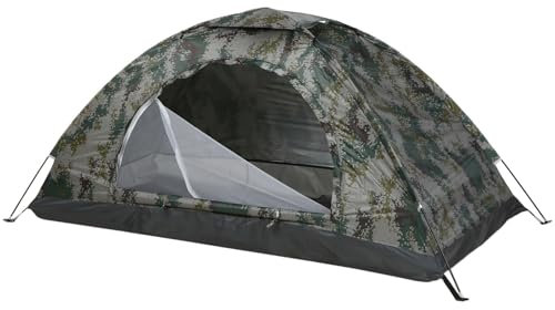 Tunnelzelte Ultraleichtes Campingzelt, einlagig, tragbares Zelt, Anti-UV-Beschichtung UPF 30+, für Outdoor-Strandangeln Campingzelt(for 1 Person)