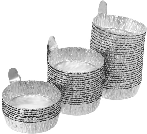 OSALADI 50pièces Coupelles De Pesée Aluminium Avec Poignée Récipients Aluminium Pour Pesée De Et