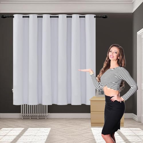 GOUSUN Isolamento Termico e Tende Oscuranti 130 x 155 cm Isolamento e Blocco Della Luce Tende per Camera da Letto Tenda Insonorizzata a Freddo e Termoisolante Adatto per La Cucina, Bianco