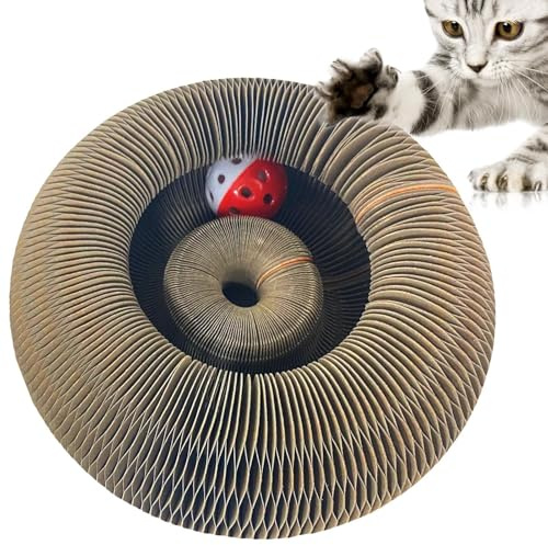 Katzenwirbel Spielzeug | Katzenliebling Magic Organ Fummelbrett Für Katzen | Wendbares Kratzpappe mit Ball für Katzen Im Haus | Selbstbeschäftigung Intelligenzspielzeug für Katzen Gegen Langeweile