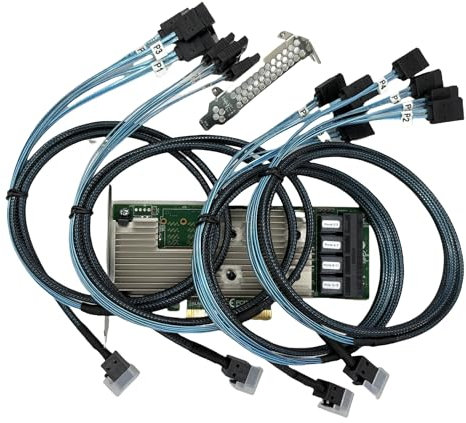 SXTAIGOOD SAS9305-16i SATA SAS 16 Port HBA 12Gbs RAID Controller Card Host Bus Adapter PCIe 3.0 x8 IT-Mode 05-25703-00 Card 9305-16i+4 * 8643 SATA Cable