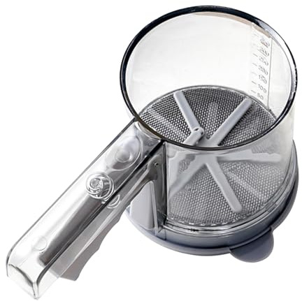 Handheld Semi-Automatic Flour Sifter, Fine Mesh Sifter, Powdered Sugar Duster 21x11cm/8.27x4.33 Inches Ergonomic Handle/Automatic Small Sieve for Cakes Home Cooking Kitchen