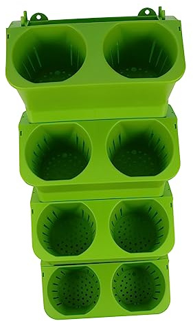 BAZEITFLOW 4 Piezas Macetas Verticales de Pared Autorriego Diseño Apilable para Plantas de Interior y Exterior Jardineras Colgantes para y Patio Sistema Fácil de Usar y de Agua