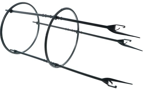 COLLBATH Étagère Décorative pour Plantes Grimpantes en Plastique Robuste pour Intérieur et Extérieur, Support 3 Tiges 2 Cercles 20 Cm, Piquet de Soutien Polyvalent pour Vigne, Fleurs