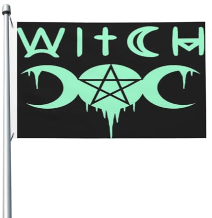Dreifache Mondgöttin Hexe Wicca Pentagramm Farbflagge Mit Tülle Banner Perfekte Hofflagge Décor Für Innen Porch Bauernhof 90X152Cm