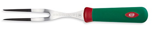 Sanelli Premana Professional Forchettone Curvo, Acciaio Inossidabile, Verde/Rosso, 32 x 3 x 3.5 cm