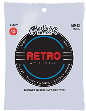 Martin Retro Acoustic MM12 Light-Gauge Guitar Strings, Monel Nickel