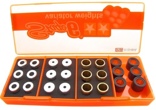 STAGE6 Variomatik Abstimmset 15x12mm 3g - 4,5g, 4x6 Gewichtskerne als Kit | Enthält Kunststoffhülsen und bedruckte Stage6 Gewichte zur Identifizierung; Lieferung in bruchsicherer Kunststoffbox.