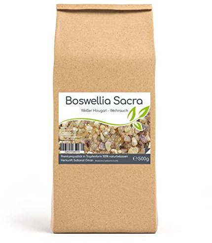 CELLAVITA Weißer Hougari - Weihrauch in Tropfenform - Herkunft: Sultanat Oman | Reich an Boswellia Säure - (500g Tropfen)