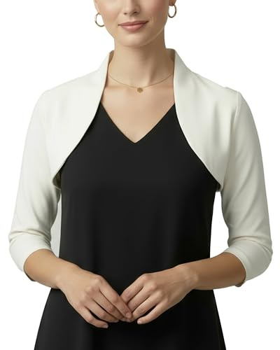 BlackButterfly Su Misura Bolero Manica 3/4 (Avorio, XL)