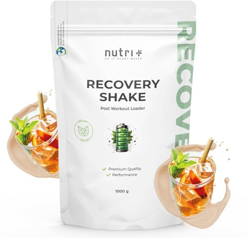 Nutri + Post Workout Shake vegan für Regeneration + Muskelaufbau - 1 kg Eistee Pfirsich Pulver - Maltodextrin - Protein Pulver - EAA - Creatin