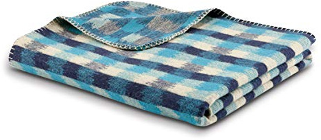 biederlack Culture Kuscheldecke I aus Baumwolle und Dralon I Überwurfdecke in 160x200 cm I Made in Germany I Öko-Tex Standard 100, blau, 160x200cm