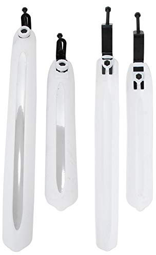 Alomejor Parafango per Bicicletta, 1 Paio Parafanghi Anteriore Posteriore per Mountain Fango per Bici Guardie Rimovibili Parafango per Pulizia Bici (Bianca)