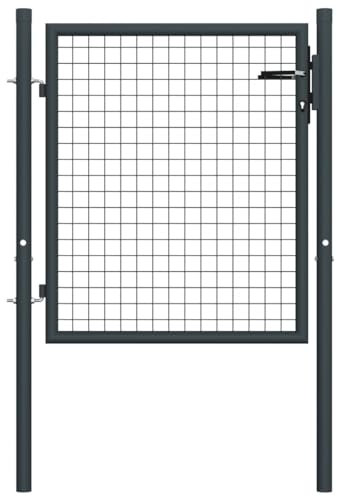 vidaXL Gitter-Gartentor Verzinkter Stahl 100 x 75 cm Grau