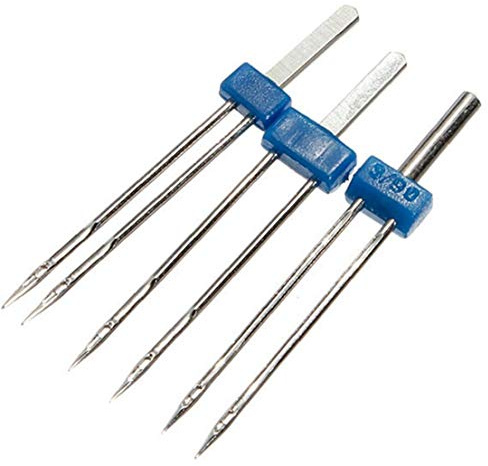 Case Cover 3 Pc/Satz Doppelstich Needles 3 Verschiedenen Größen Kugel Twins Needles Stretch Zwillingsnadel Pins Für Haushalt Nähmaschine