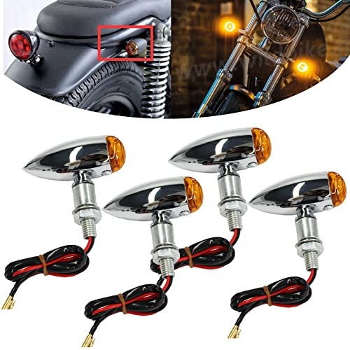 4 x Indicatori di Direzione Mini Frecce Fanali Impermeabile Antiurti per Moto Bobber Scooter Cruiser Quad Off Road.