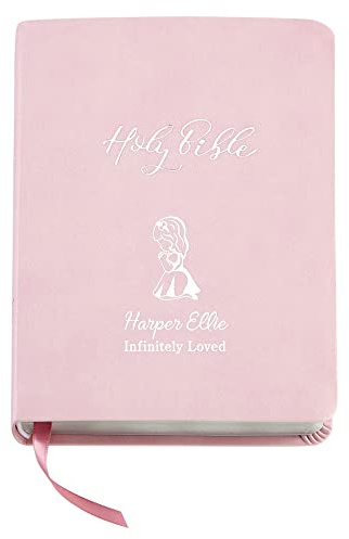 Let's Make Memories Personalized Children's Bible - Engraved with Name - Religious Keepsake - Baptism, Communion, Confirmation - for Girl, Baby, Kids - Easter Basket Stuffer - Create Your Own - Pink