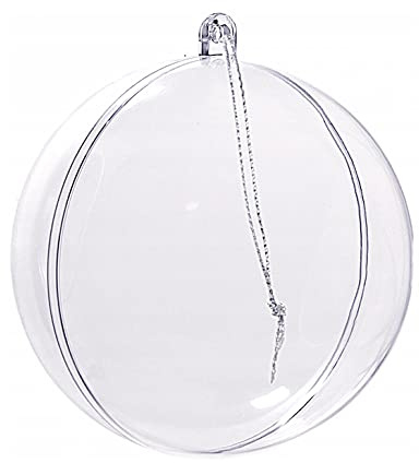 Netuno 5X Acrylkugeln 12 cm Transparent teilbar Kunststoff Bastelkugeln Dekoration DIY Geschenkidee zum Befüllen und Bemalen Weihnachten