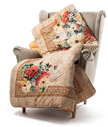 Caleffi Manta Sofa 130x170 cm 100% Algodon Suave – Manta Cama y Sofa Lavable y Transpirable – Manta Sofa Grande, Plaid Cama y Pie de Cama Hecha en Italia - Cobijas de Invierno