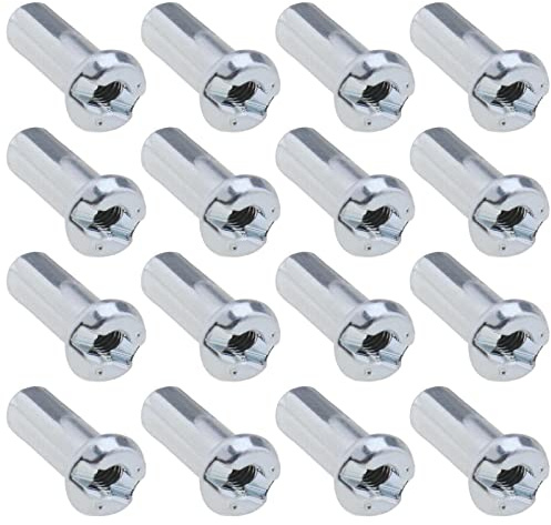 ECSiNG 100 Pcs Boquillas para Radios de Bicicleta Aptas para Radios de 14G/2mm de Diámetro Bicicleta de Montaña Y Carretera Acero Plateado Accesorios de Repuesto para Ciclismo de 12mm de Largo