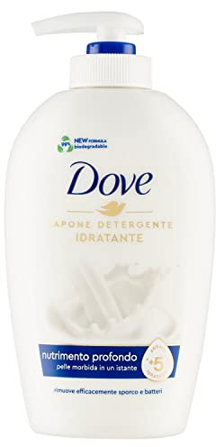 Dove, Sapone Liquido Mani, Sapone Detergente Mani Idratante, Nutrimento Profondo, Rimuove con Efficacia Sporco e Batteri, con +5 Agenti Idratanti, Formula 99% Biodegradabile, 250ml