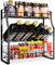Cesta de Almacenamiento de Botellas de Condimento de 3 Capas, 17 x7 x16.5 Negro.