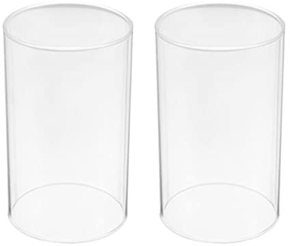 Healifty Kerzendekoration Petroleumlampe 2 Stücke Kerzenhalter Kerzenhalter Transparent Teelicht Lampenschirm Ersatz für Party Mittelstücke 20X7 cm Windlicht Glas Wohnaccessoire
