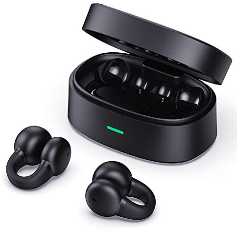 ZOUKAI Open Ear Clip Sports Headphones Bone Conduction Bluetooth 5.3 Wireless with Air Line Earphones for Running