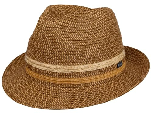 Lipodo Costanzo Bogart Strohhut Mehrfarbiger Hut mit Streifenmuster Leicht robust Made in Italy Herren Frühjahr Sommer