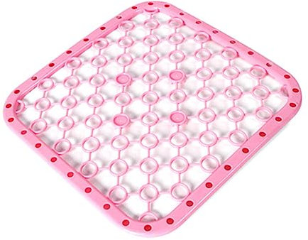 Mikinona 2 Pcs Sink Debris Filter Mat Silicone Sink Protector Dish Drainer Porcelain Sink Mat Table Placemat Grid Sink Mat Washing Holder Water Filter Pad Square 26c Pink