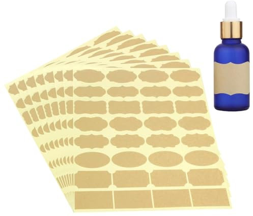 256 Stück Ausgefallene Kraft-Etikettenaufkleber, Geschenkanhänger-Aufkleber, Ausgefallene Geschenkanhänger-Aufkleber, für Flaschen mit Ätherischen Ölen, Gewürz-/Marmeladengläser
