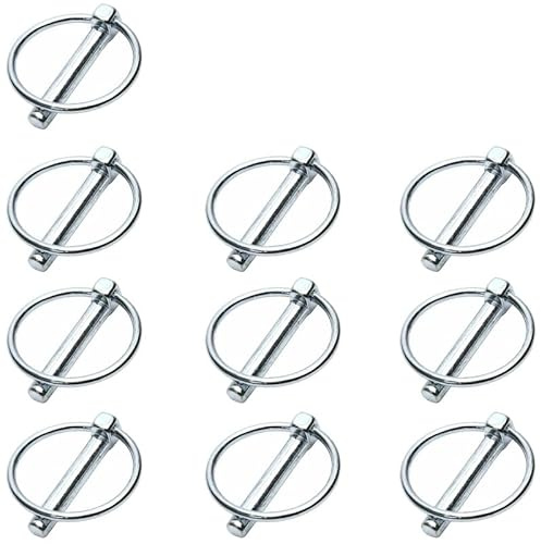 6mm x 45mm Linch Pins, Cotter Pin Lock Retaining Pins Trailers Tractors Mechanical, Silver 10 Pcs