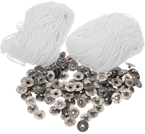 NUOBESTY Stoppini a Misura Te per da Intrecciato Cotone a Candele in Fai 61m Accessori Tagliabili per Festa