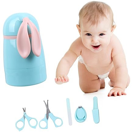 WATIIFUFU 5pezzi Manicure Per Kit e Tagliaunghie Per Blu Utensili Per La Unghie Sicuri e Pratici Per