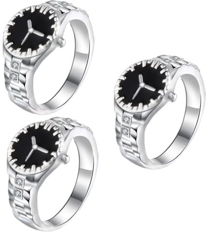CONGARTENO 3stücke Couple's Watch Shape Stilvolles Kreatives Design Für Verlobung Und Hochzeit Finger- Aus Hochwertigem Material Silber Perfektes Schmuckstück Für Besondere Anlässe
