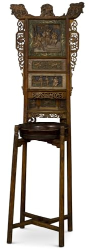 ChinaFurnitureOnline Antique Ningbo Vanity Stand with Wooden Basin